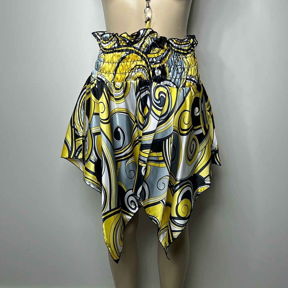 Hot Kiss Large yellow and black satin skirt